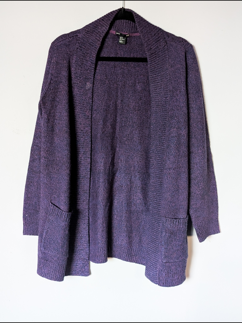 Purple Open-Front Shawl Collar Cardigan Sweater - H&M